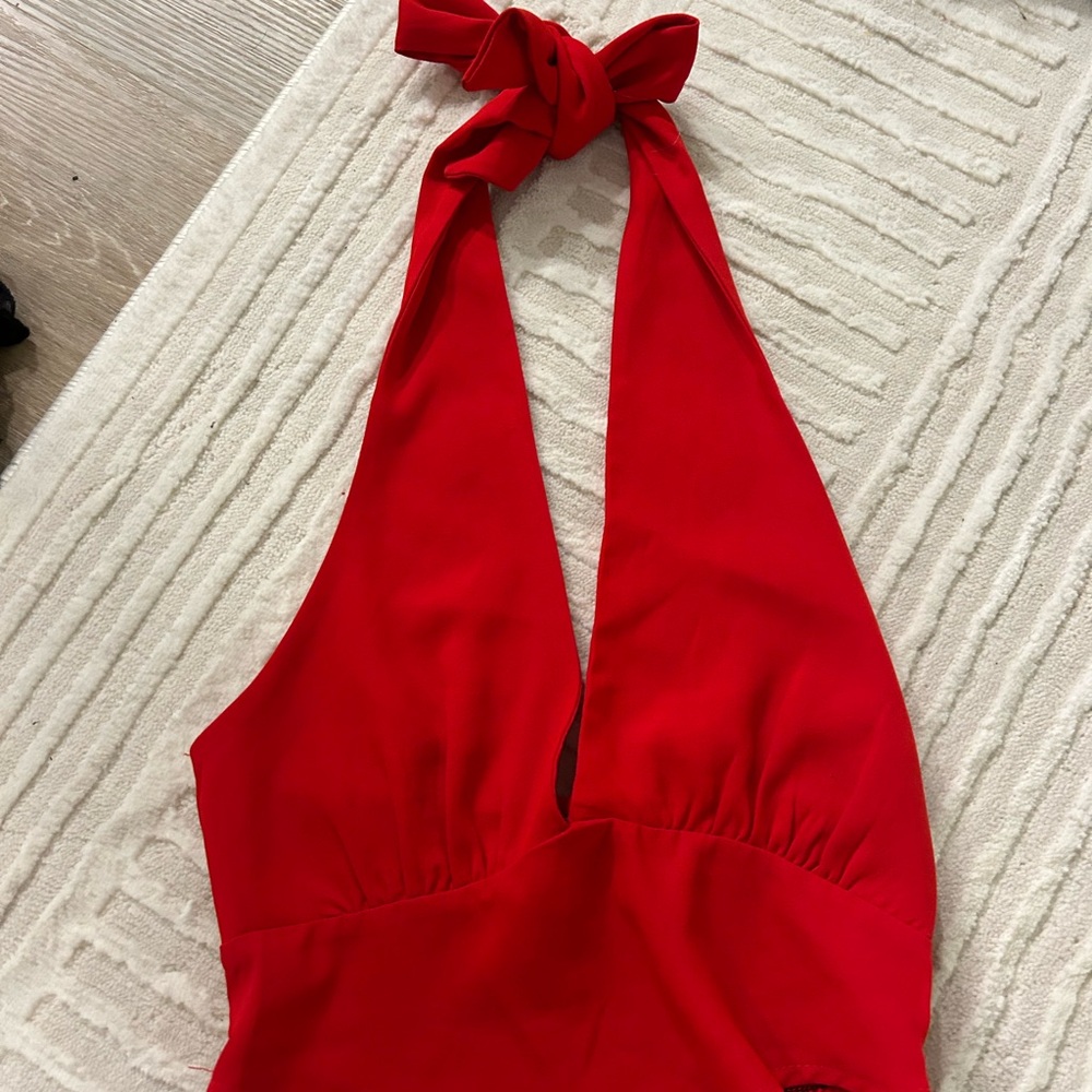 Princess Poly Red Halter Neck Top